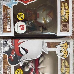 Funko Pop! Iron Hammer and Arachnight Figures - Red, White, Gold